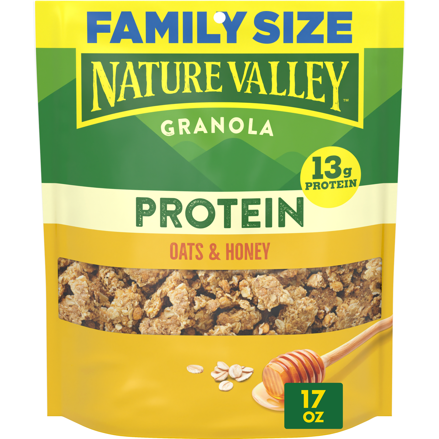 Protein Granola Oats N Honey Family size 170z Easy Snack for Work School or Travel
