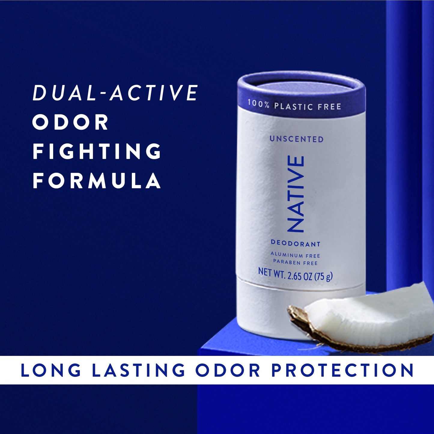 Plastic Free Deodorant Stick Unscented Classic 2.65oz Daily Care