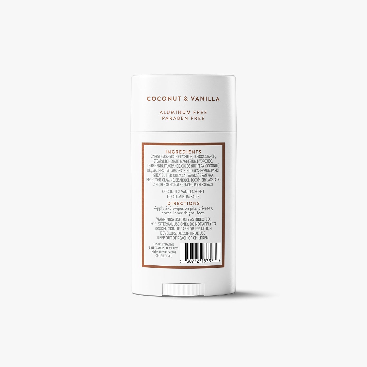 Whole Body Deodorant Stick Coconut and Vanilla Classic 2.4oz Daily Care