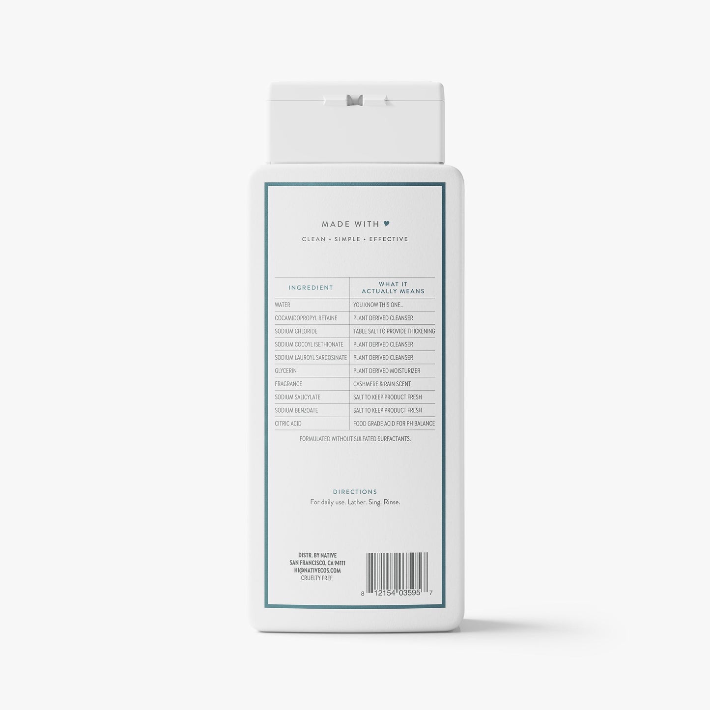 Body Wash Cashmere and Rain Classic 18oz Daily Care
