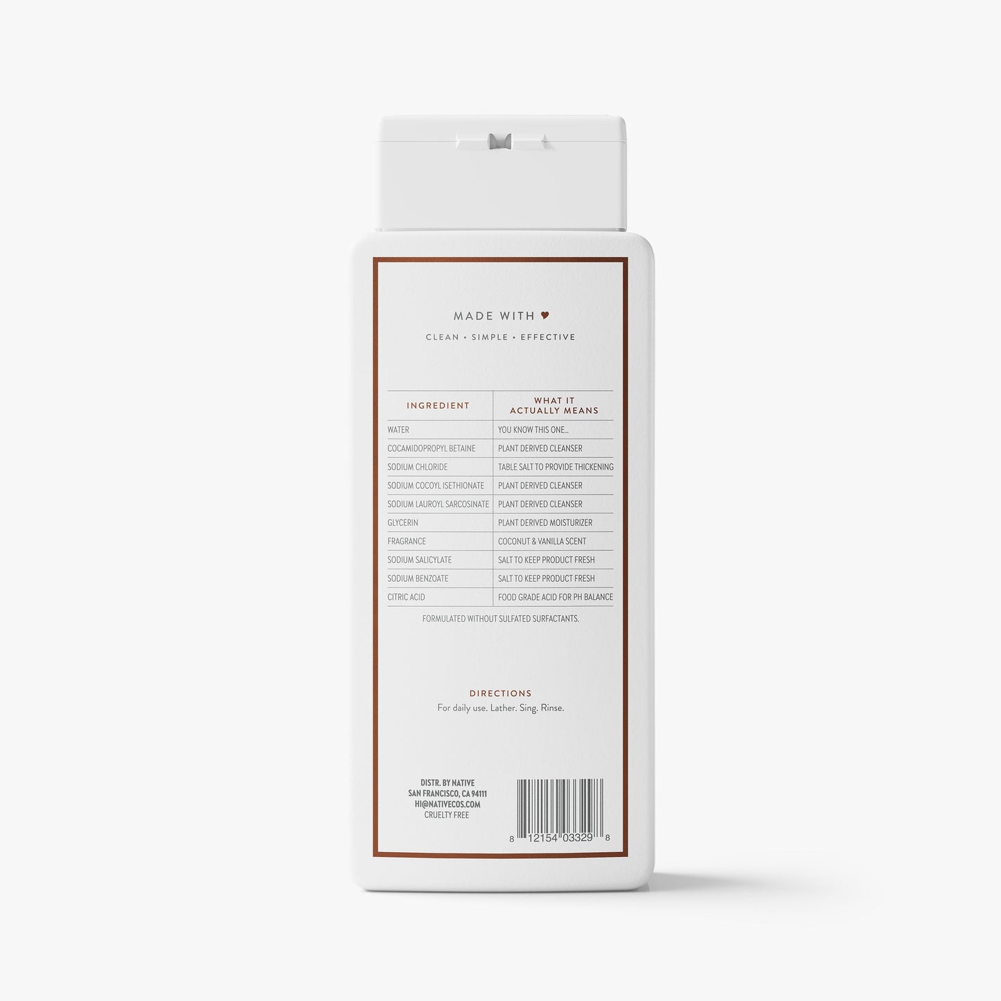 Body Wash Coconut and Vanilla Classic 18oz Daily Care