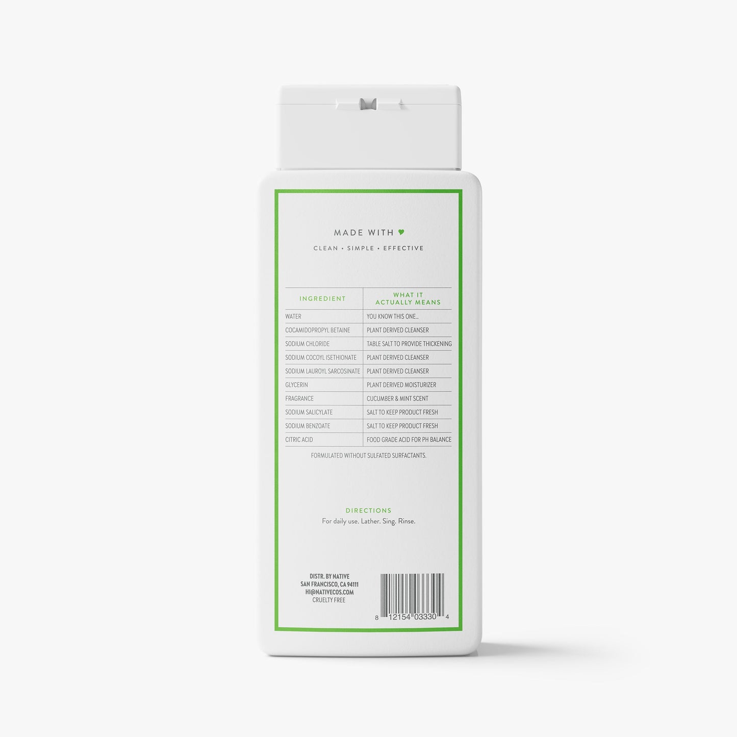 Body Wash Cucumber and Mint Classic 18oz Daily Care