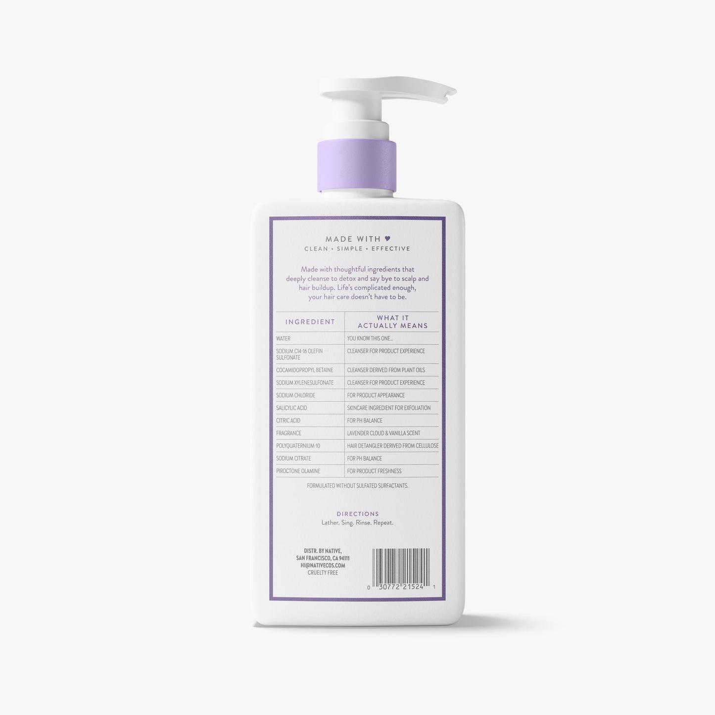 Scalp Clarifying Shampoo Lavender Cloud and Vanilla Classic 16.5oz Daily Care