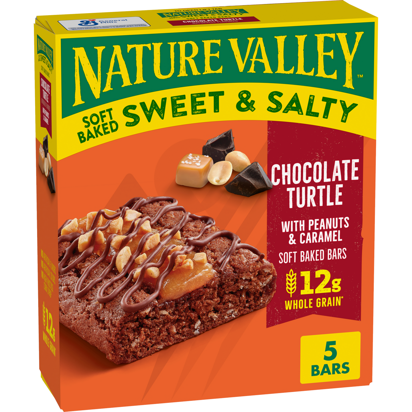 Nature Valley Sweet and Salty Soft Baked Bar Chocolate Turtle Easy Snack for Work School or Travel