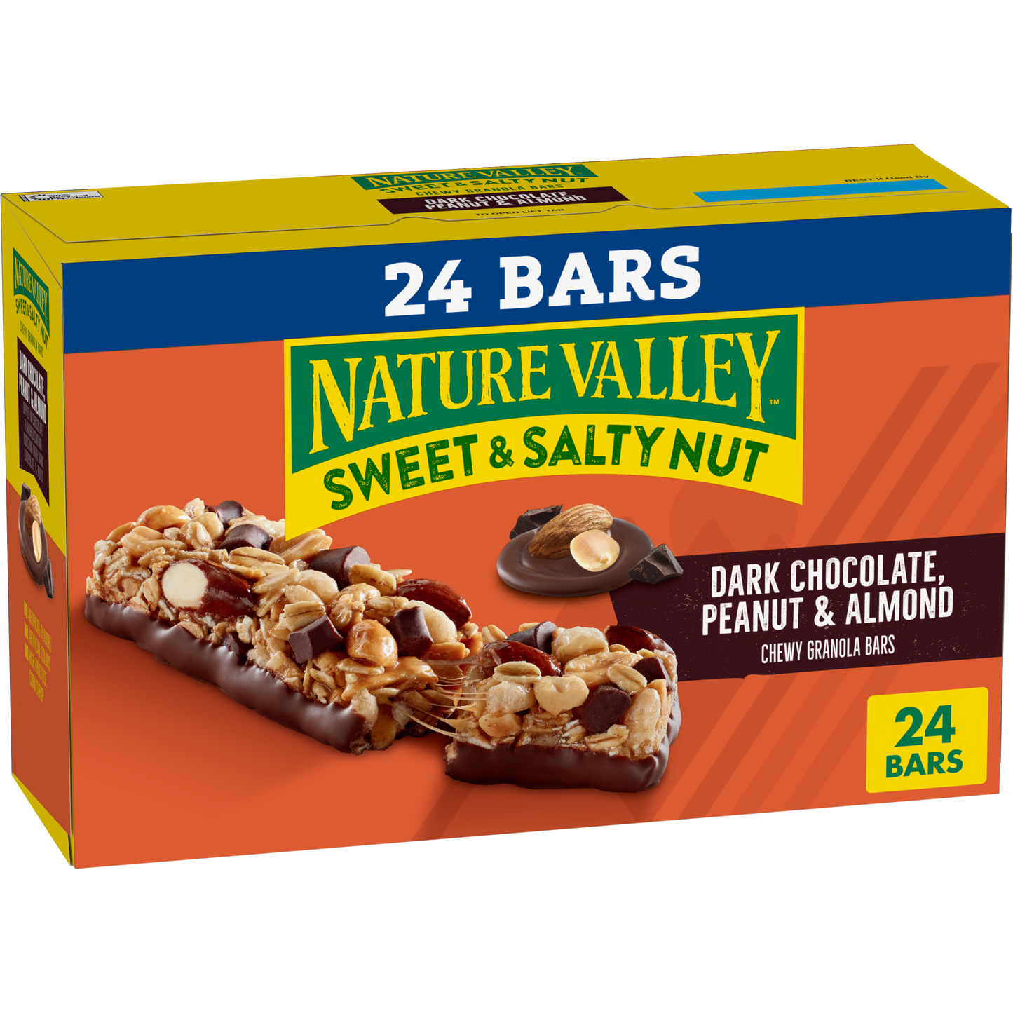 Dark Chocolate Peanut and Almond Sweet and Salty Nut Chewy Granola Bars 24ct Familiar Flavor for Busy Schedules