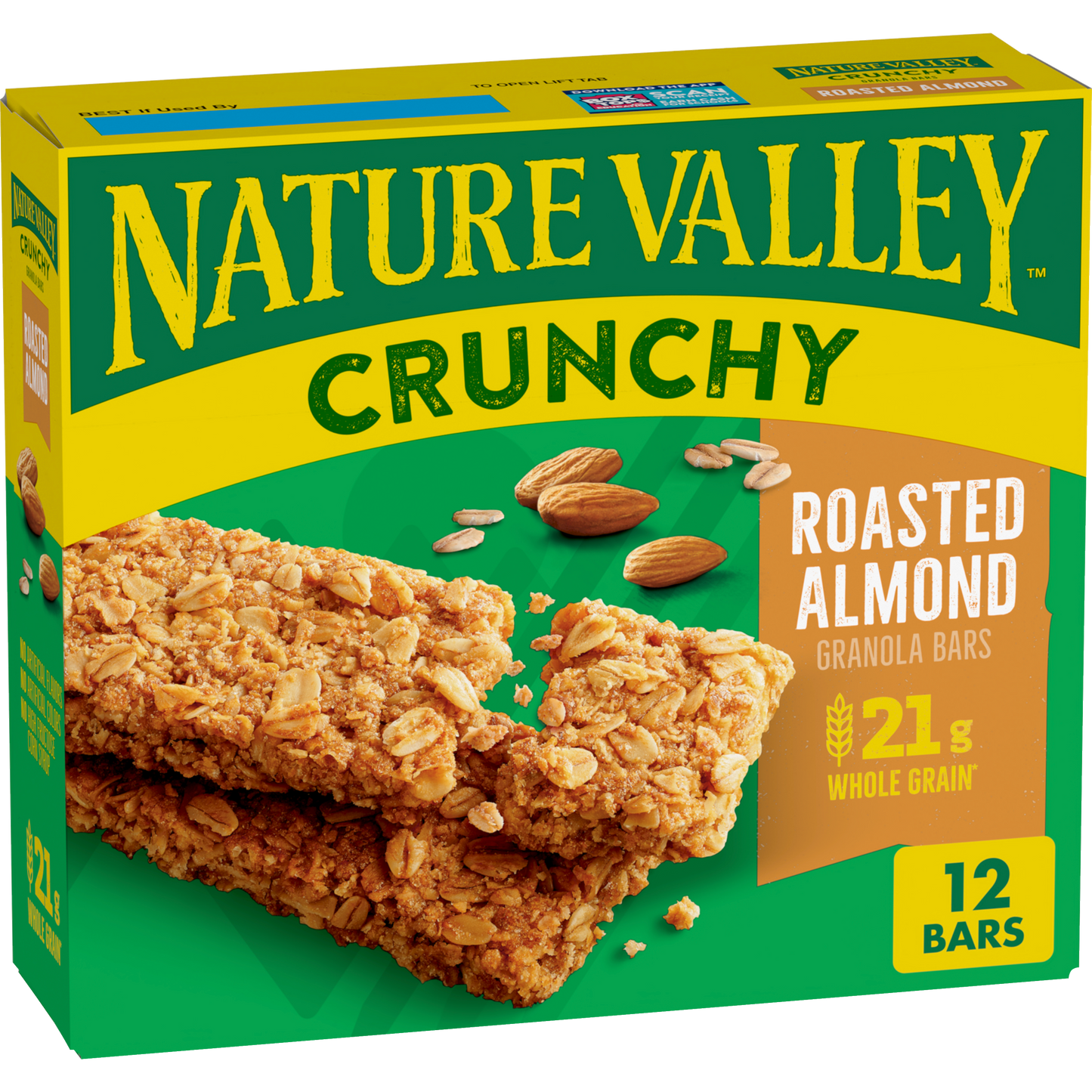 Roasted Almond Crunchy Granola Bars Easy Snack for Work School or Travel