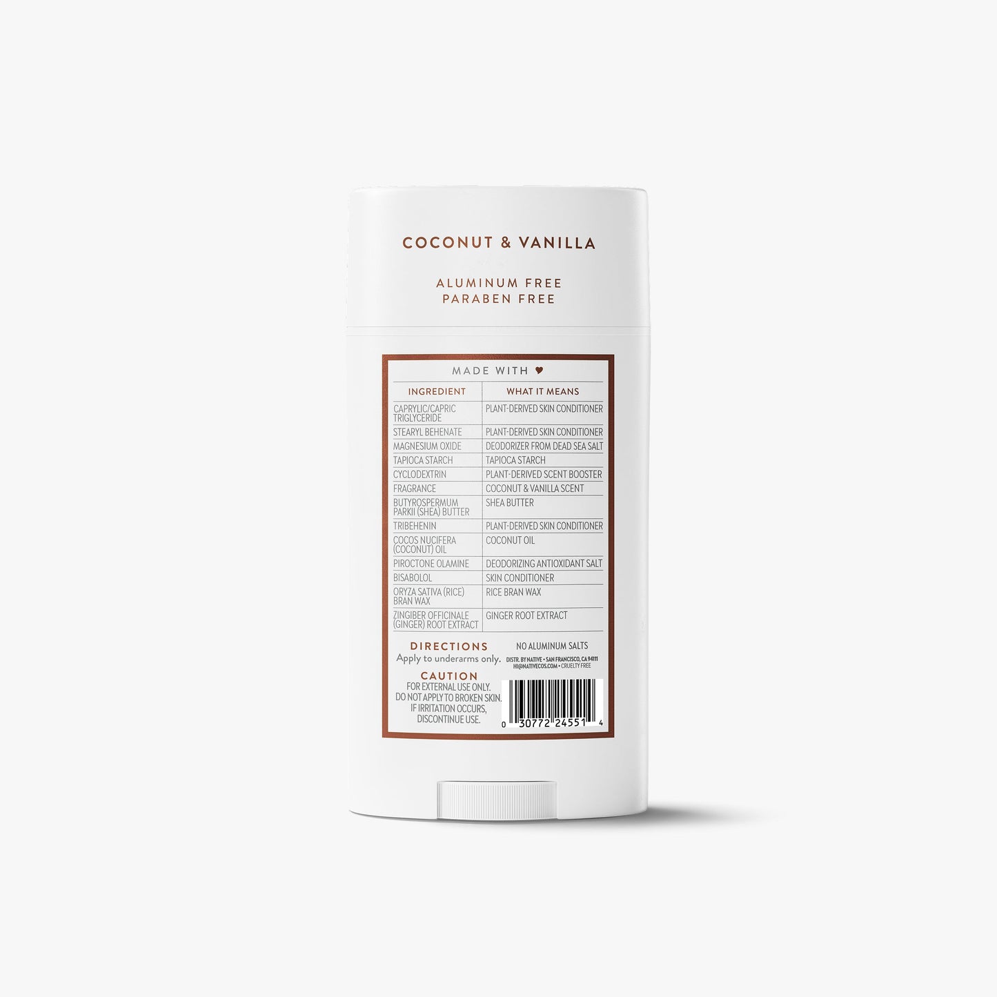 Deodorant Stick Coconut and Vanilla Classic 3.1oz Daily Care
