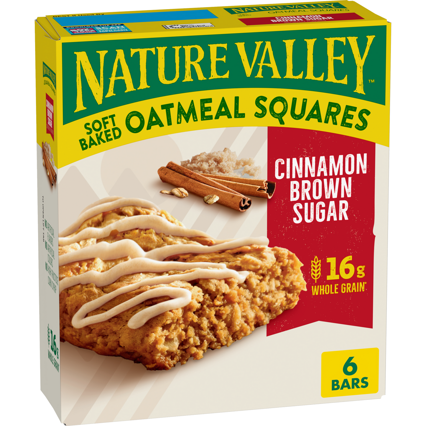 Cinnamon Brown Sugar Soft baked Oatmeal Squares Familiar Flavor for Busy Schedules