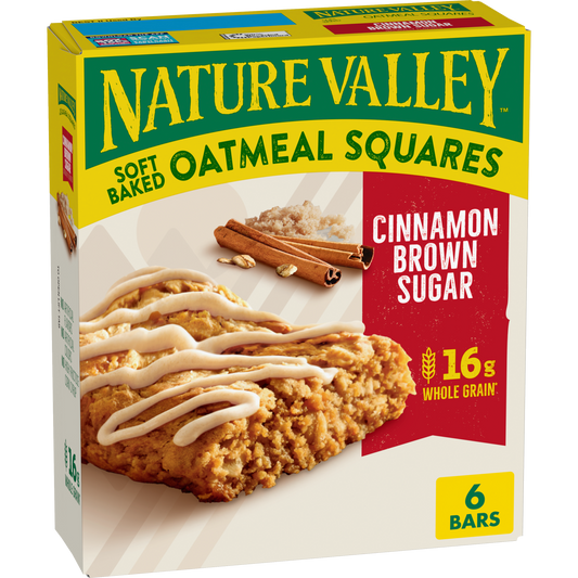 Cinnamon Brown Sugar Soft baked Oatmeal Squares Familiar Flavor for Busy Schedules
