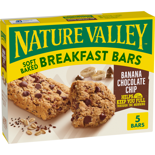 Banana Chocolate Chip Soft Baked Breakfast Bars Portable Option for Daily Snack Breaks