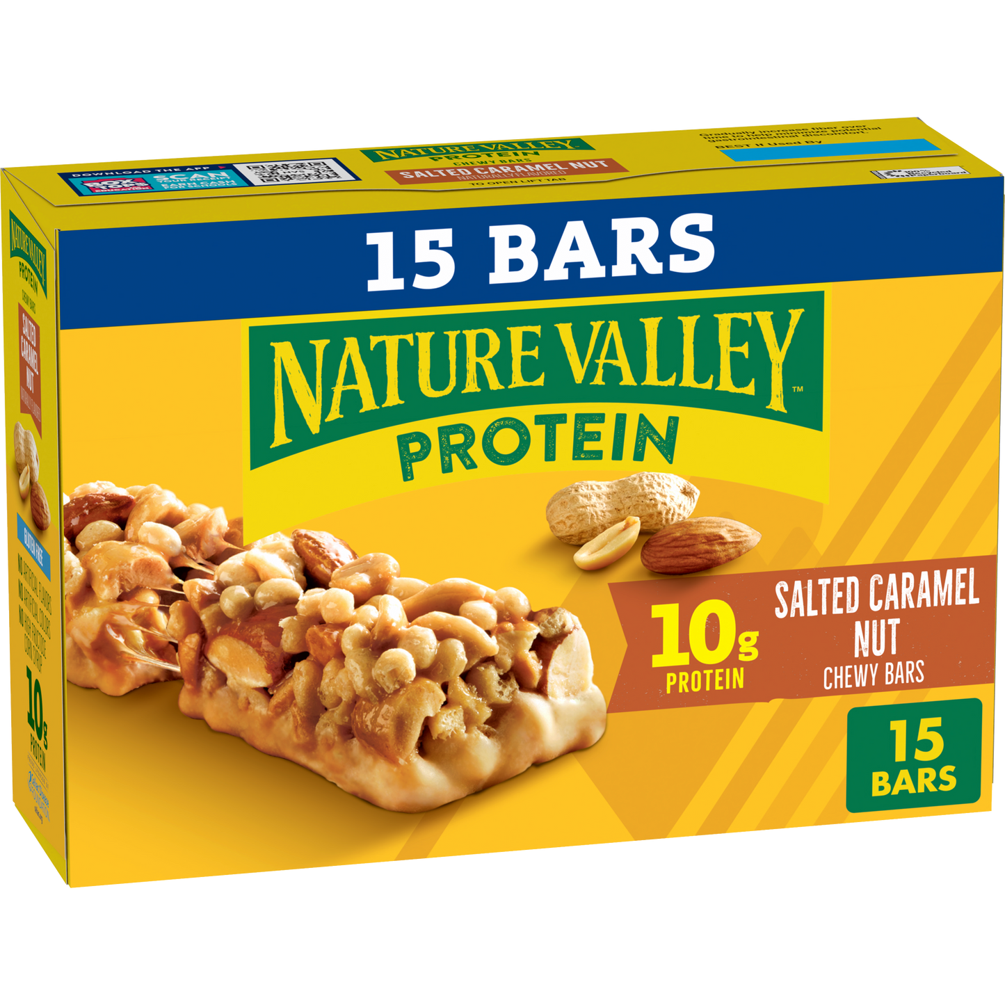 Salted Caramel Nut Protein Chewy Bars 15ct Easy Snack for Work School or Travel
