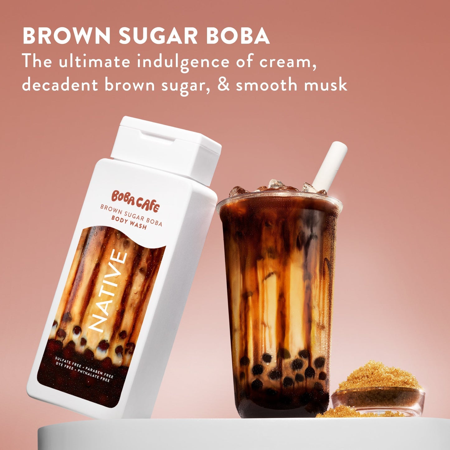 Body Wash Brown Sugar Boba Limited Edition 18oz Daily Care