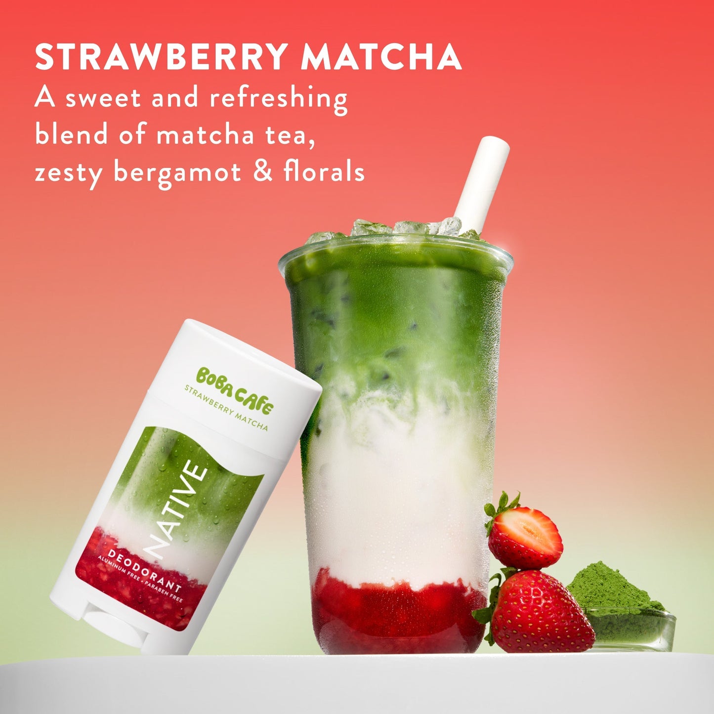 Deodorant Stick Strawberry Matcha Limited Edition 2.65oz Daily Care