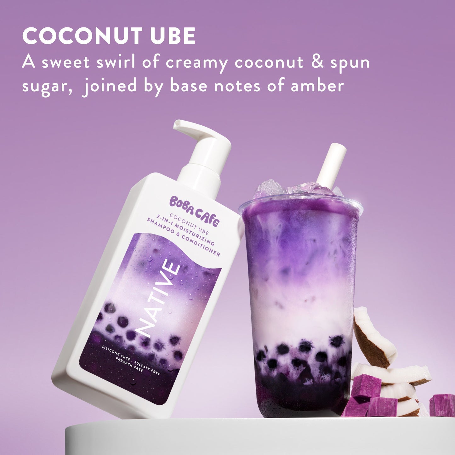 Moisturizing 2 in 1 Shampoo and Conditioner Coconut Ube Limited Edition 16.5oz Daily Care