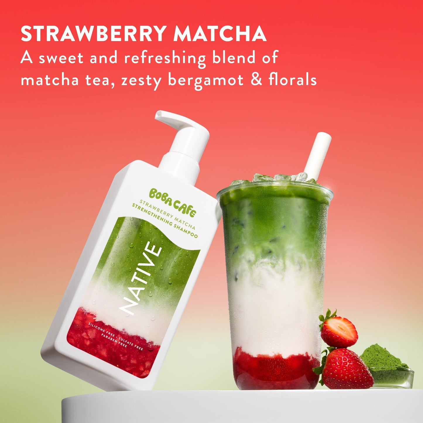 Strengthening Shampoo Strawberry Matcha Limited Edition 16.5oz Daily Care