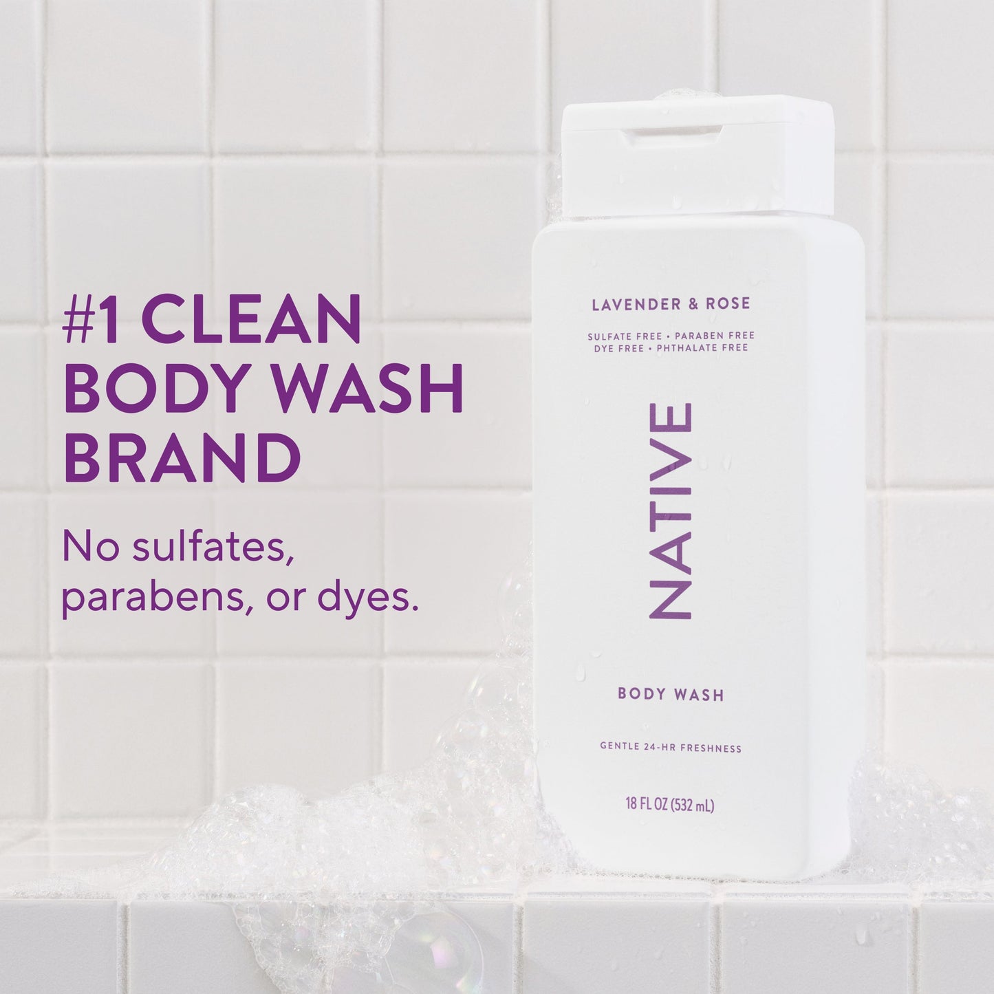 Body Wash Lavender and Rose Classic 18oz Daily Care