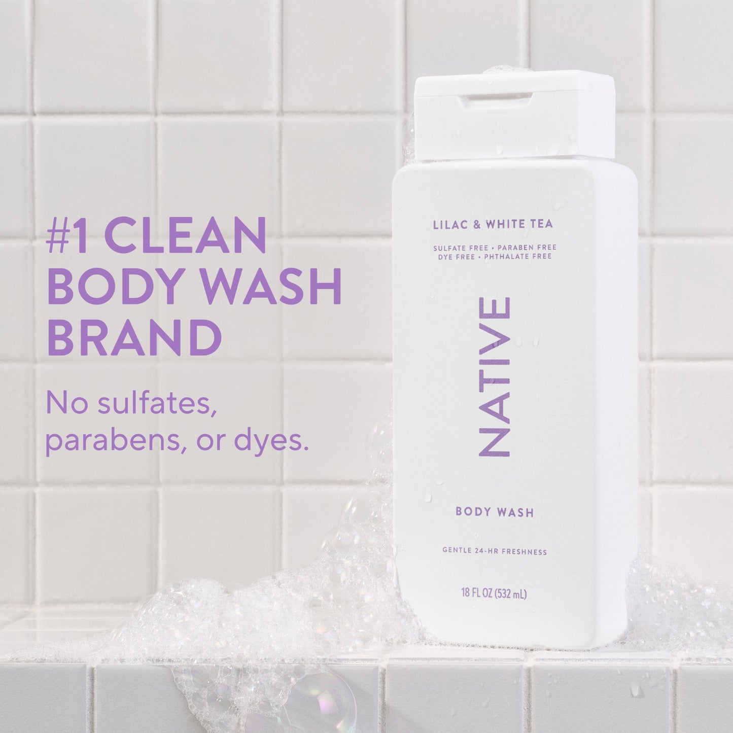 Body Wash Lilac and White Tea Classic 18oz Daily Care