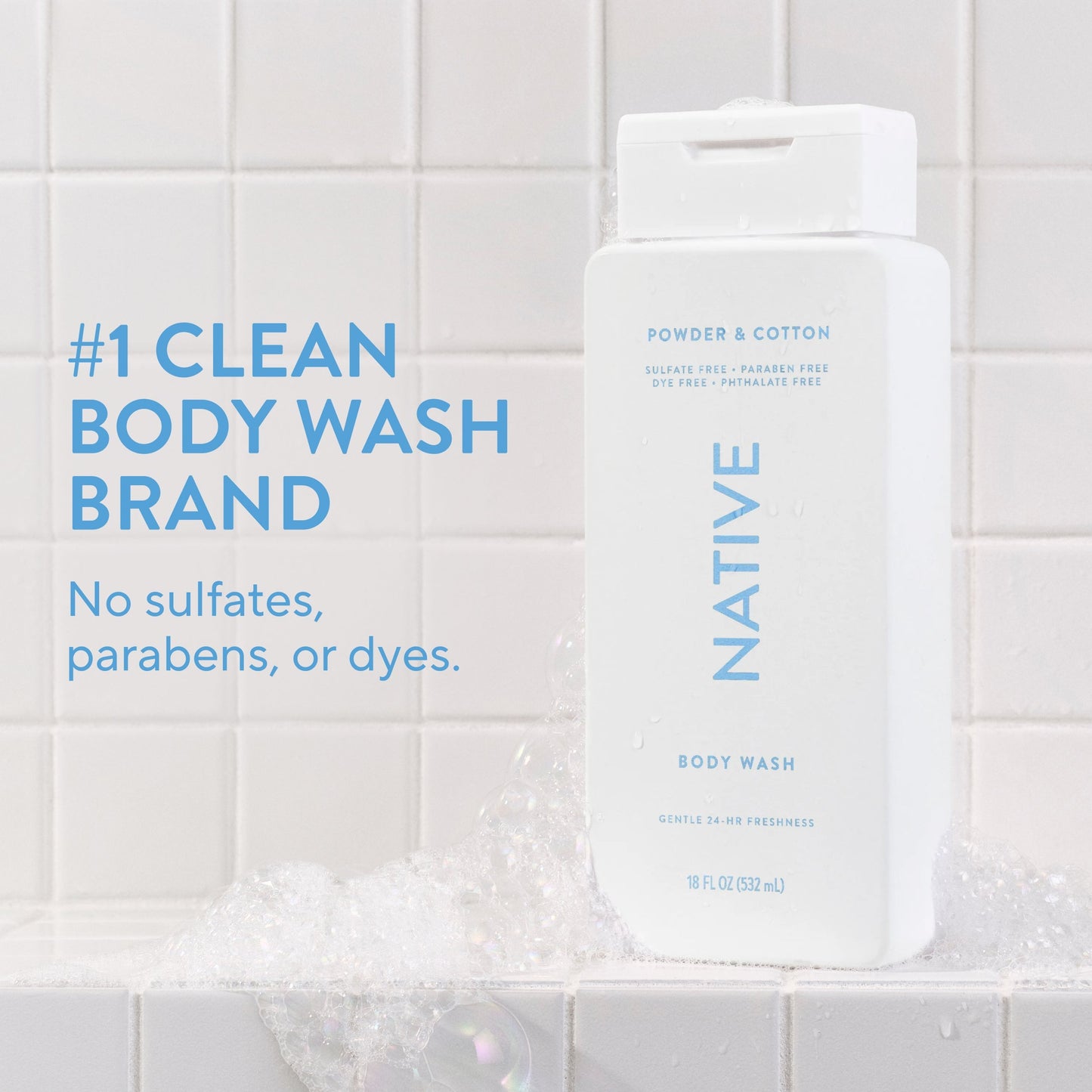 Body Wash Powder and Cotton Classic 18oz Daily Care