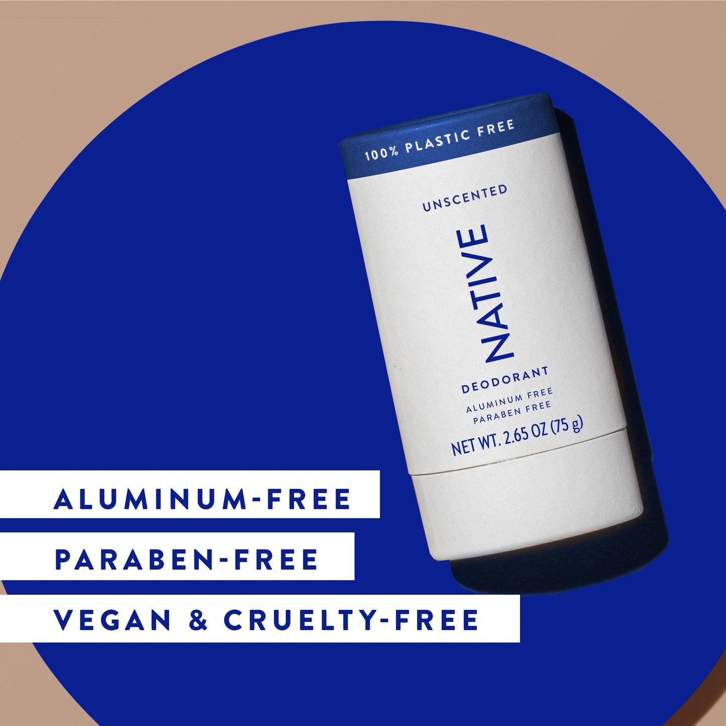 Plastic Free Deodorant Stick Unscented Classic 2.65oz Daily Care