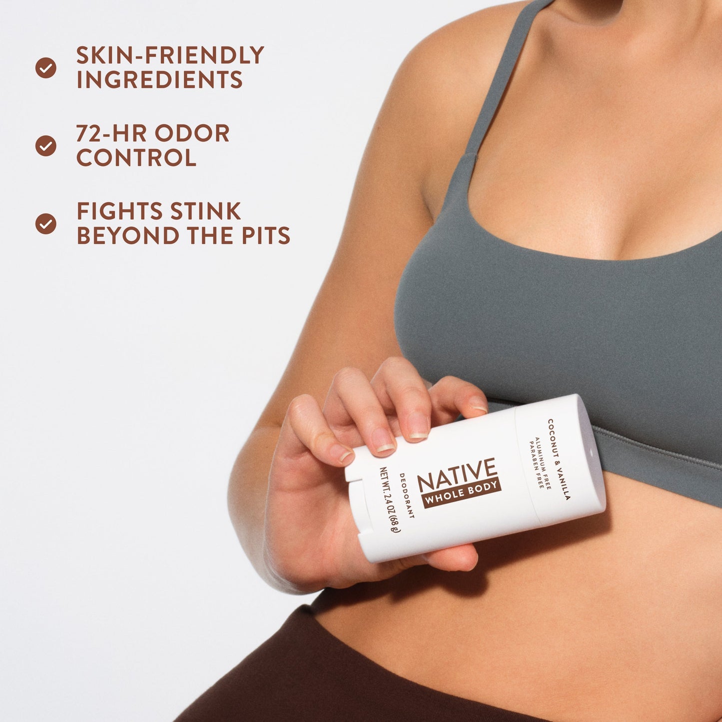 Whole Body Deodorant Stick Coconut and Vanilla Classic 2.4oz Daily Care