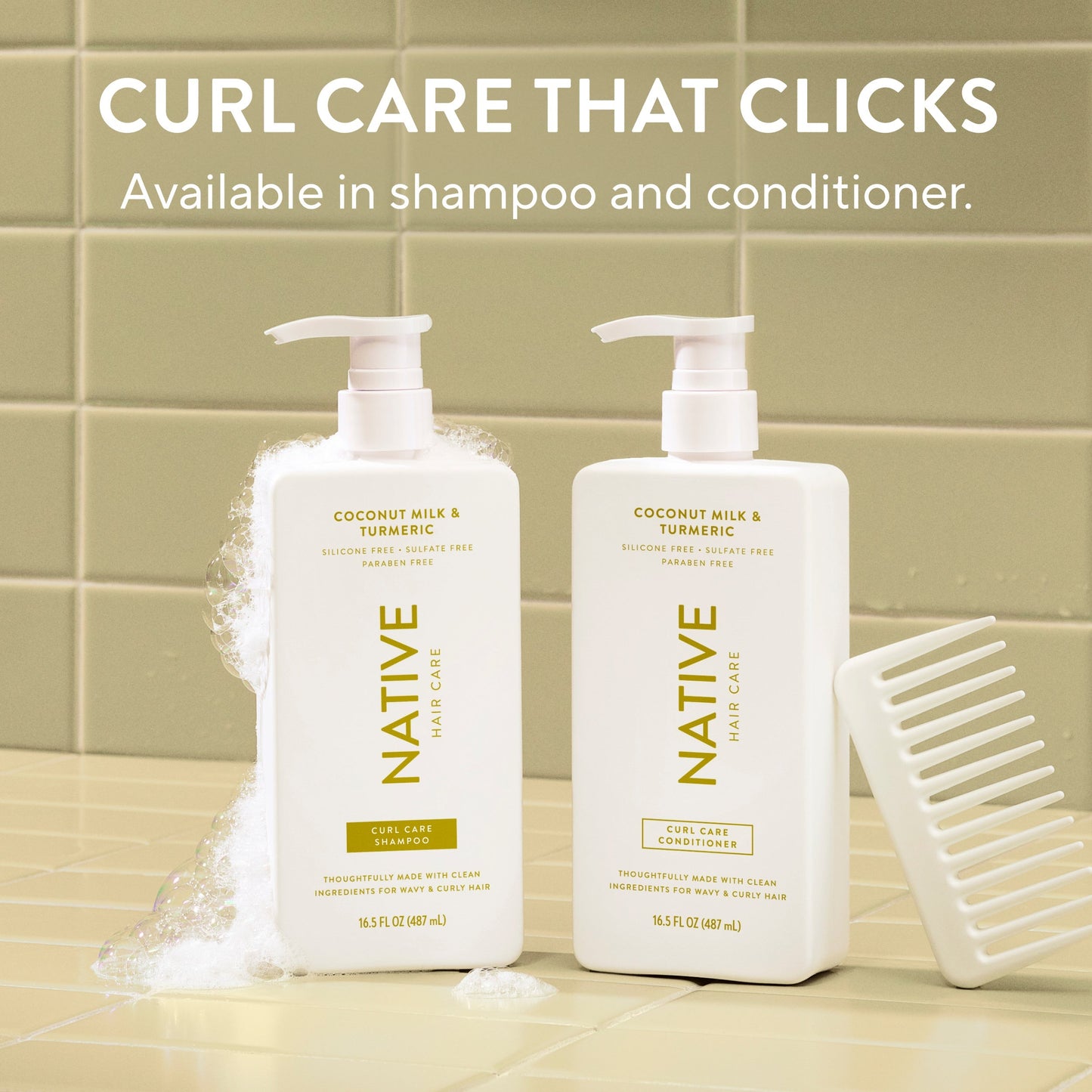 Curl Care Shampoo Coconut Milk and Turmeric Classic 16.5oz Daily Care