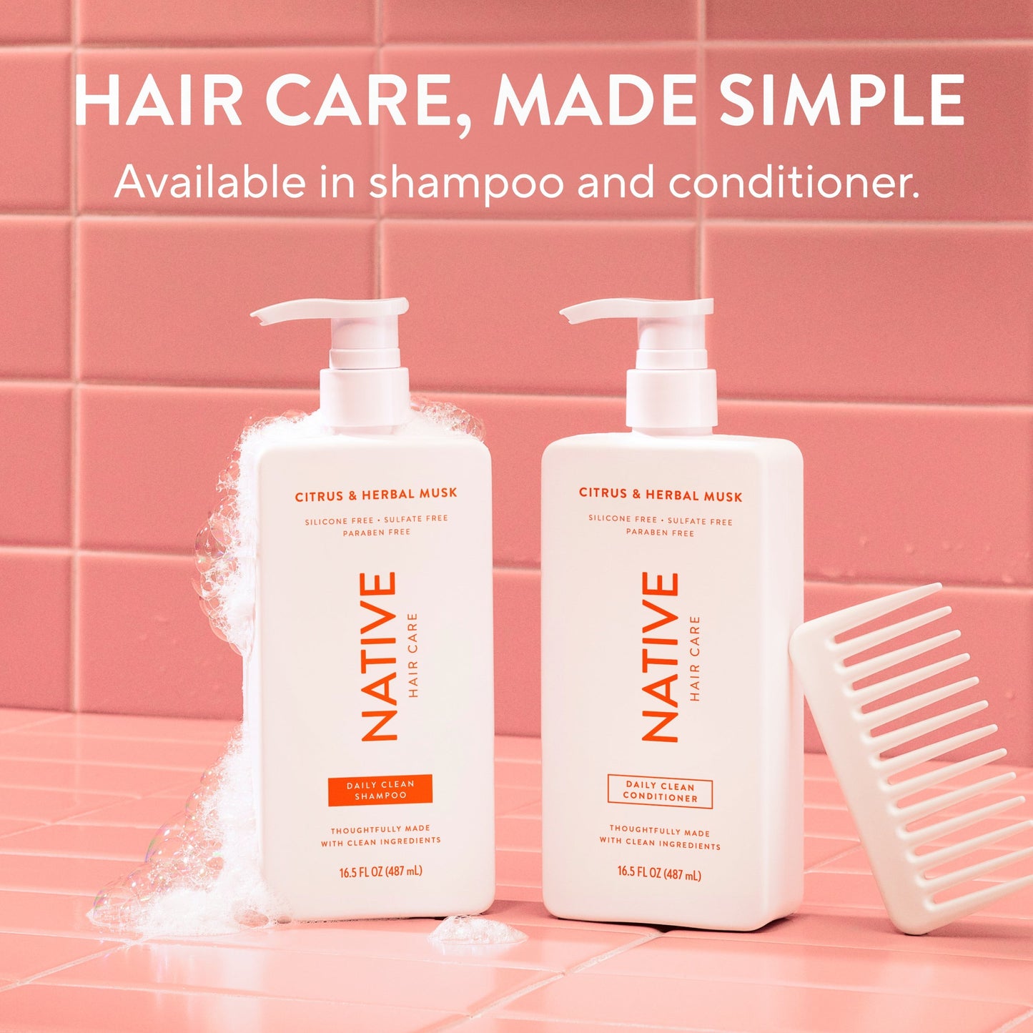 Daily Clean Shampoo Citrus and Herbal Musk Classic 16.5oz Daily Care