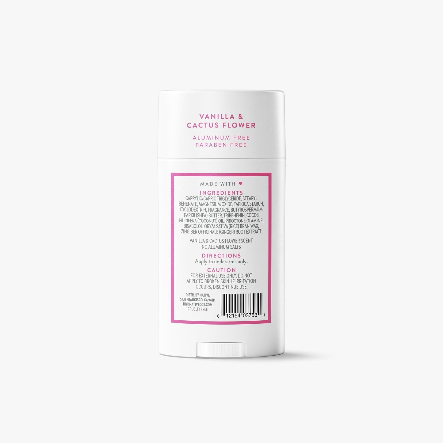 Deodorant Stick Vanilla and Cactus Flower Classic 2.65oz Daily Care