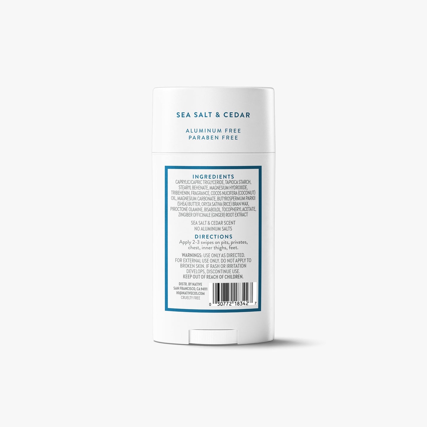 Whole Body Deodorant Stick Sea Salt and Cedar Classic 2.4oz Daily Care