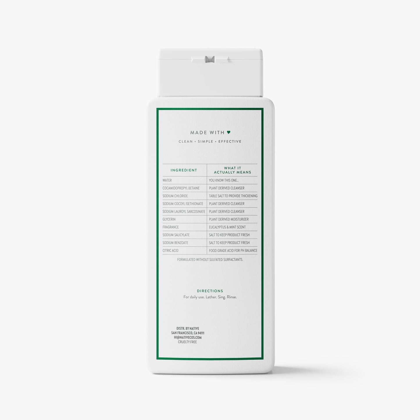 Body Wash Eucalyptus and Mint Classic 18oz Daily Care