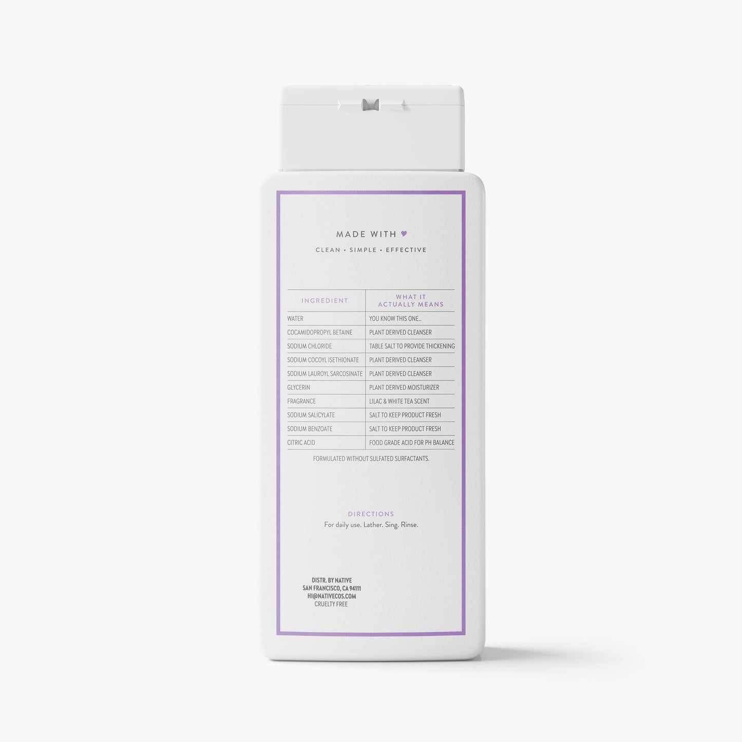 Body Wash Lilac and White Tea Classic 18oz Daily Care