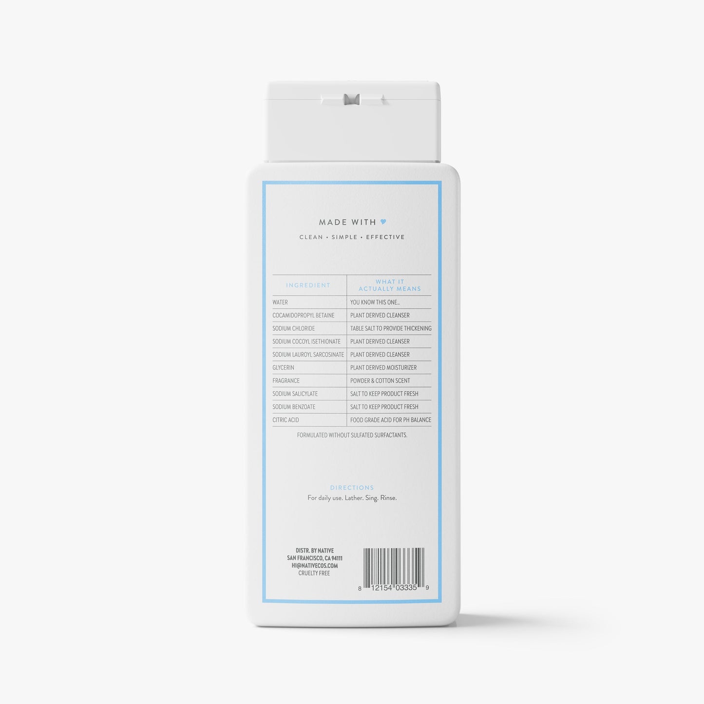 Body Wash Powder and Cotton Classic 18oz Daily Care
