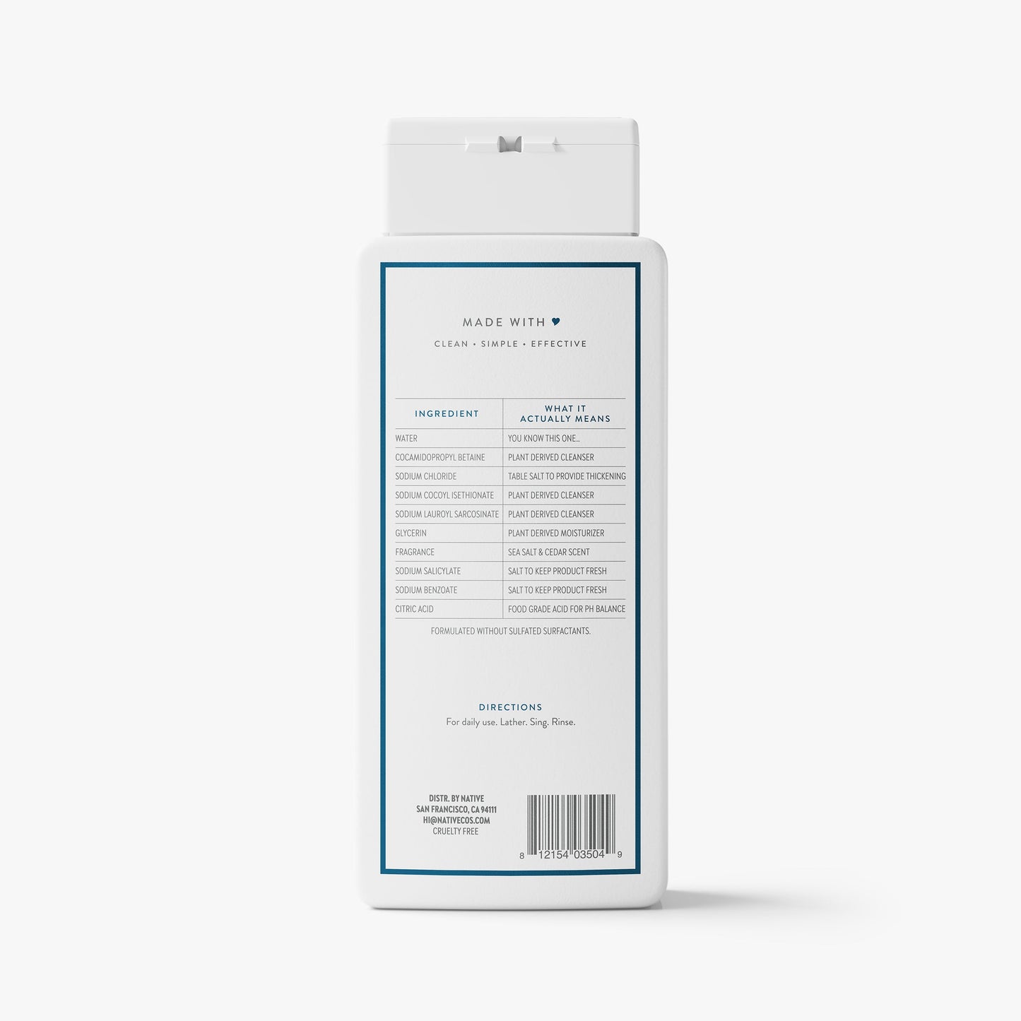 Body Wash Sea Salt and Cedar Classic 18oz Daily Care