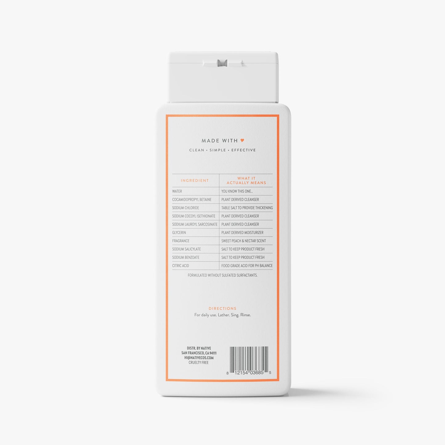 Body Wash Sweet Peach and Nectar Classic 18oz Daily Care