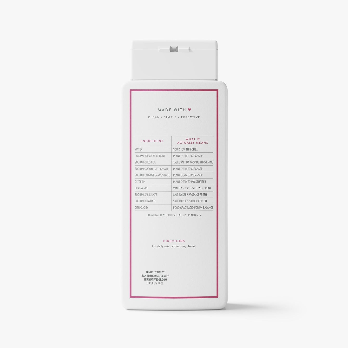 Body Wash Vanilla and Cactus Flower Classic 18oz Daily Care