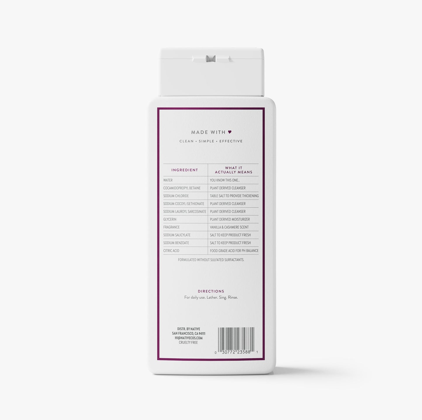Body Wash Vanilla and Cashmere Classic 18oz Daily Care