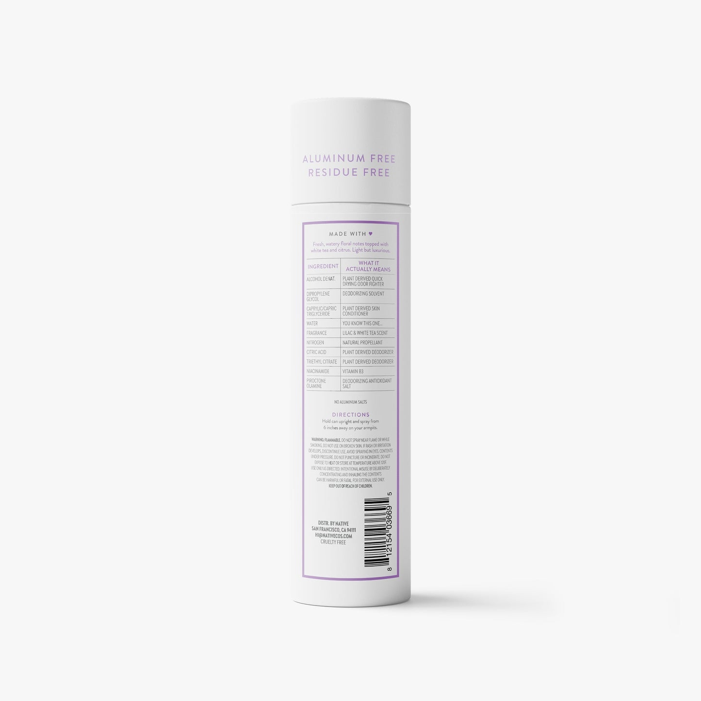 Deodorant Spray Lilac and White Tea Classic 3.5oz Daily Care