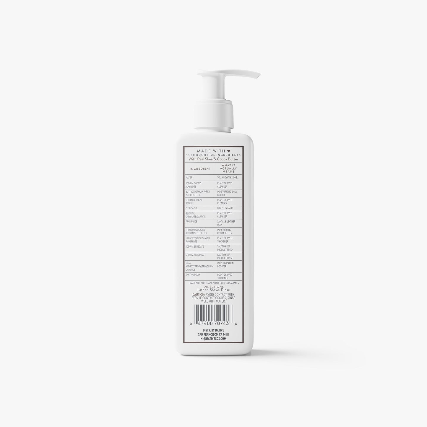 Whole Body Shave Cream Santal and Leather Classic 7.6oz Daily Care