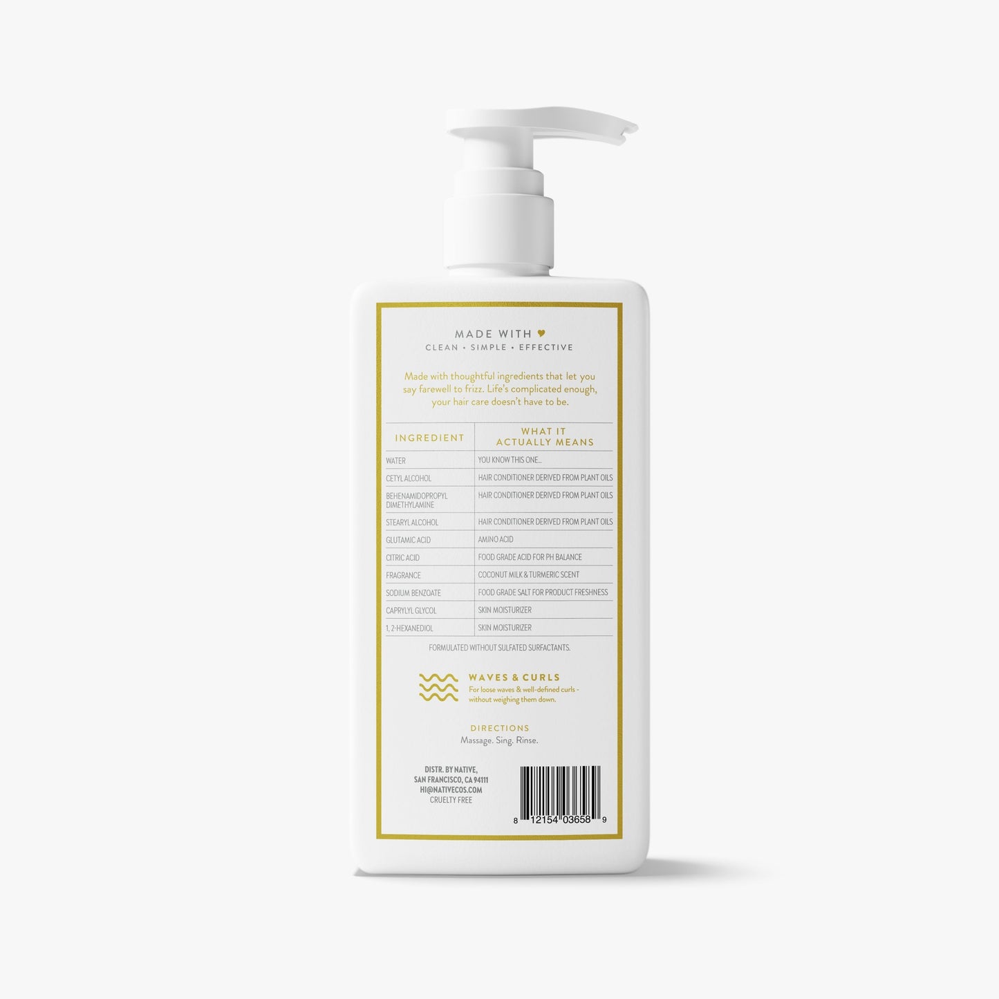 Curl Care Conditioner Coconut Milk and Turmeric Classic 16.5oz Daily Care