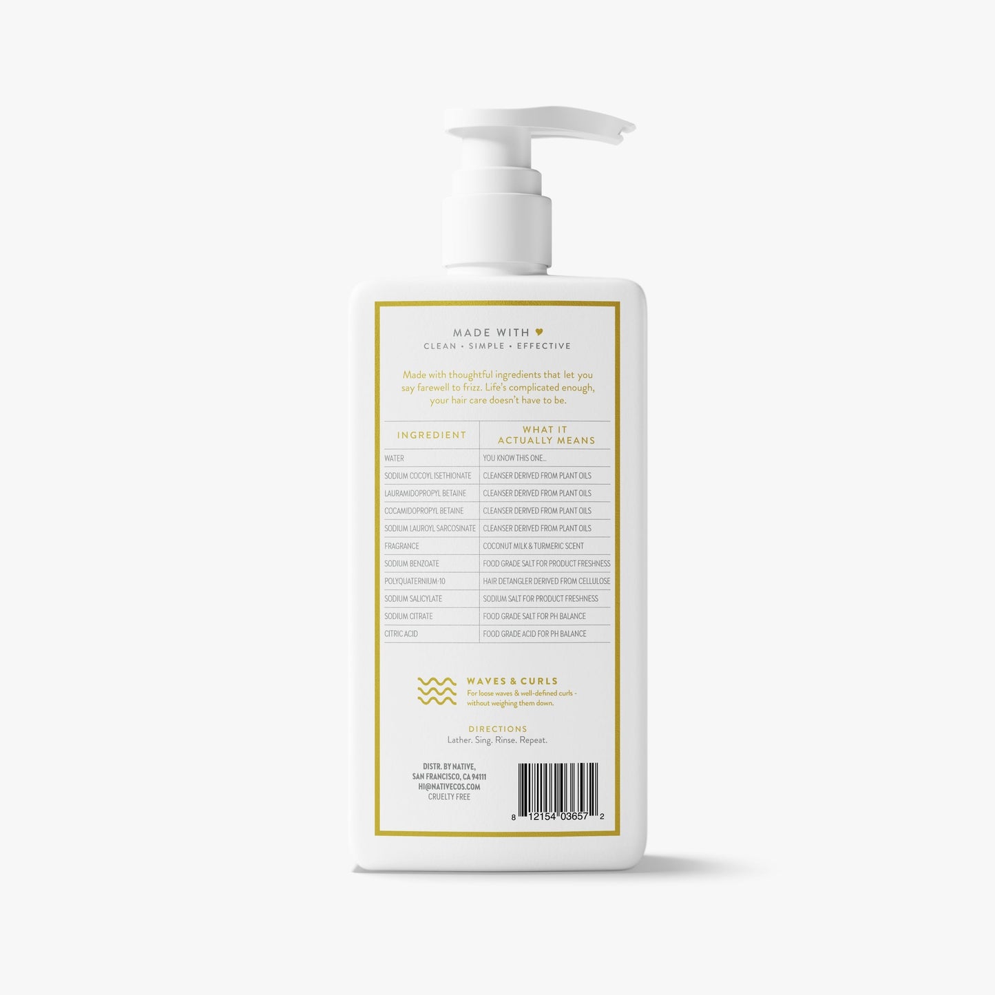 Curl Care Shampoo Coconut Milk and Turmeric Classic 16.5oz Daily Care