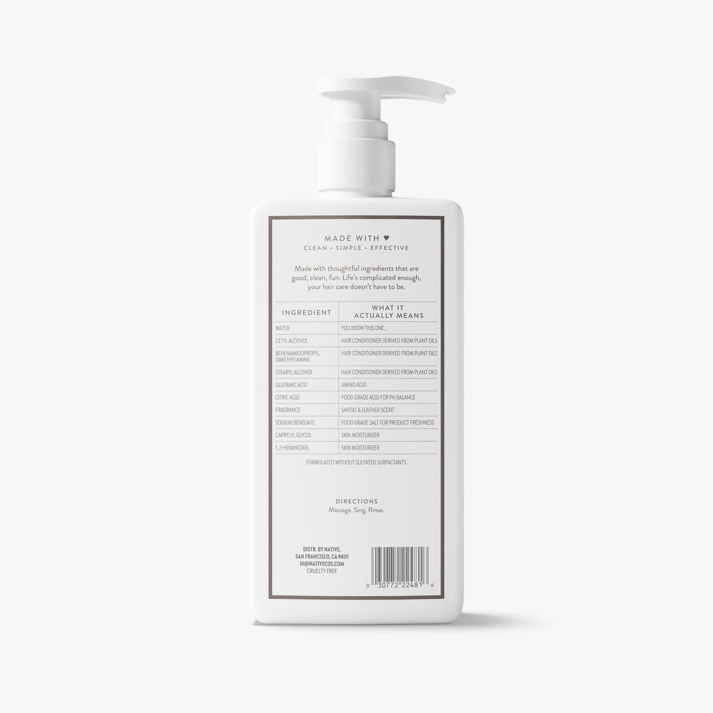 Daily Clean Conditioner Santal and Leather Classic 16.5oz Daily Care