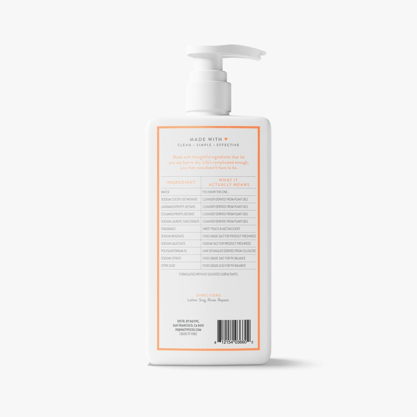 Moisturizing Shampoo Sweet Peach and Nectar Classic 16.5oz Daily Care