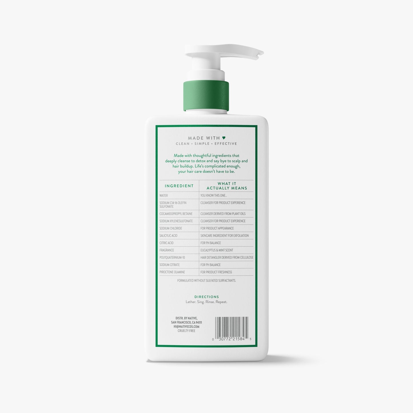 Scalp Clarifying 2 in 1 Shampoo and Conditioner Eucalyptus and Mint Classic 16.5oz Daily Care