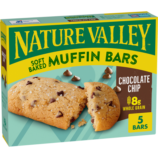 Chocolate Chip Soft Baked Muffin Bar Easy Snack for Work School or Travel