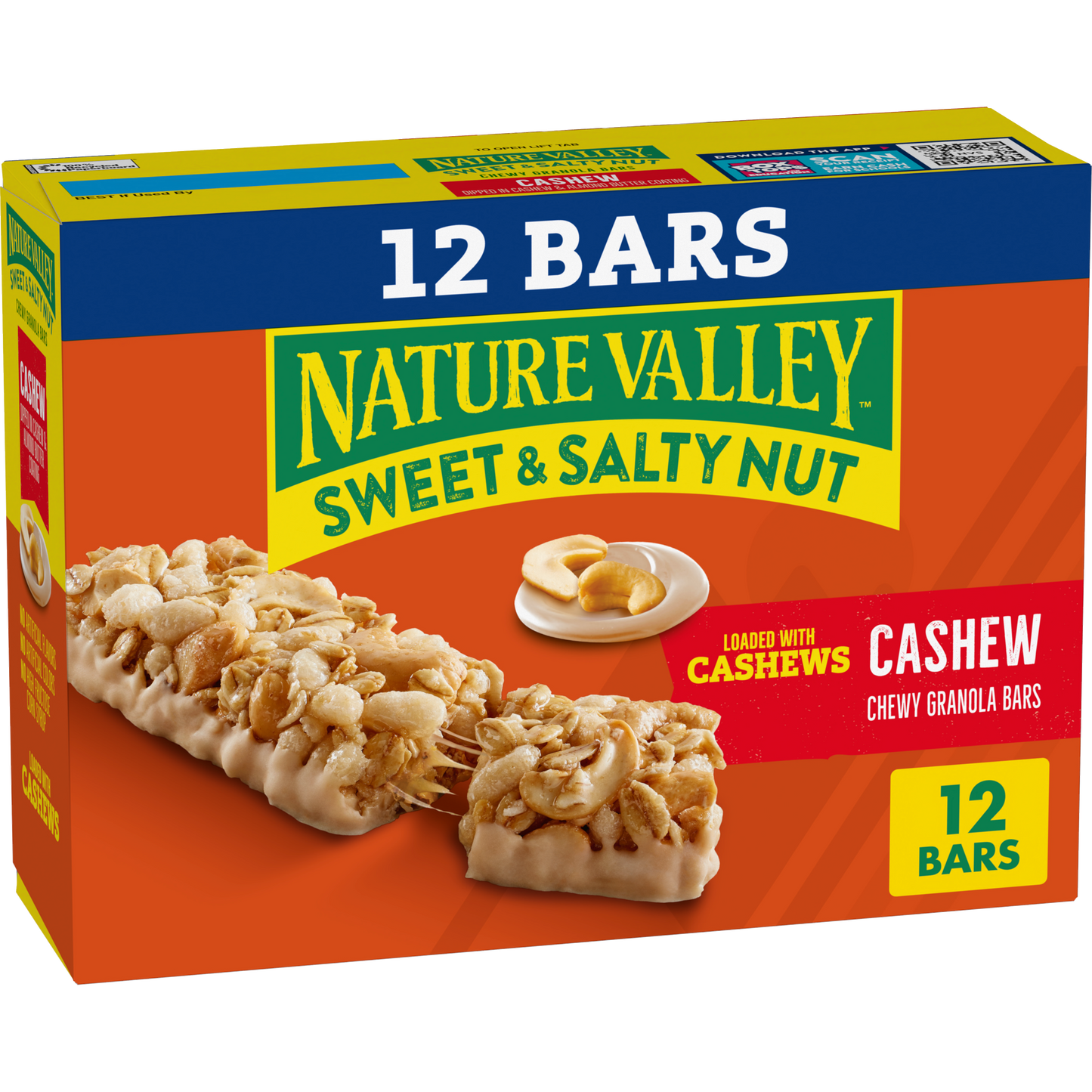 Cashew Sweet and Salty Granola Bars 12ct Familiar Flavor for Busy Schedules