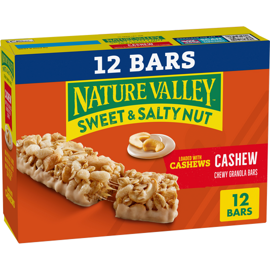 Cashew Sweet and Salty Granola Bars 12ct Familiar Flavor for Busy Schedules
