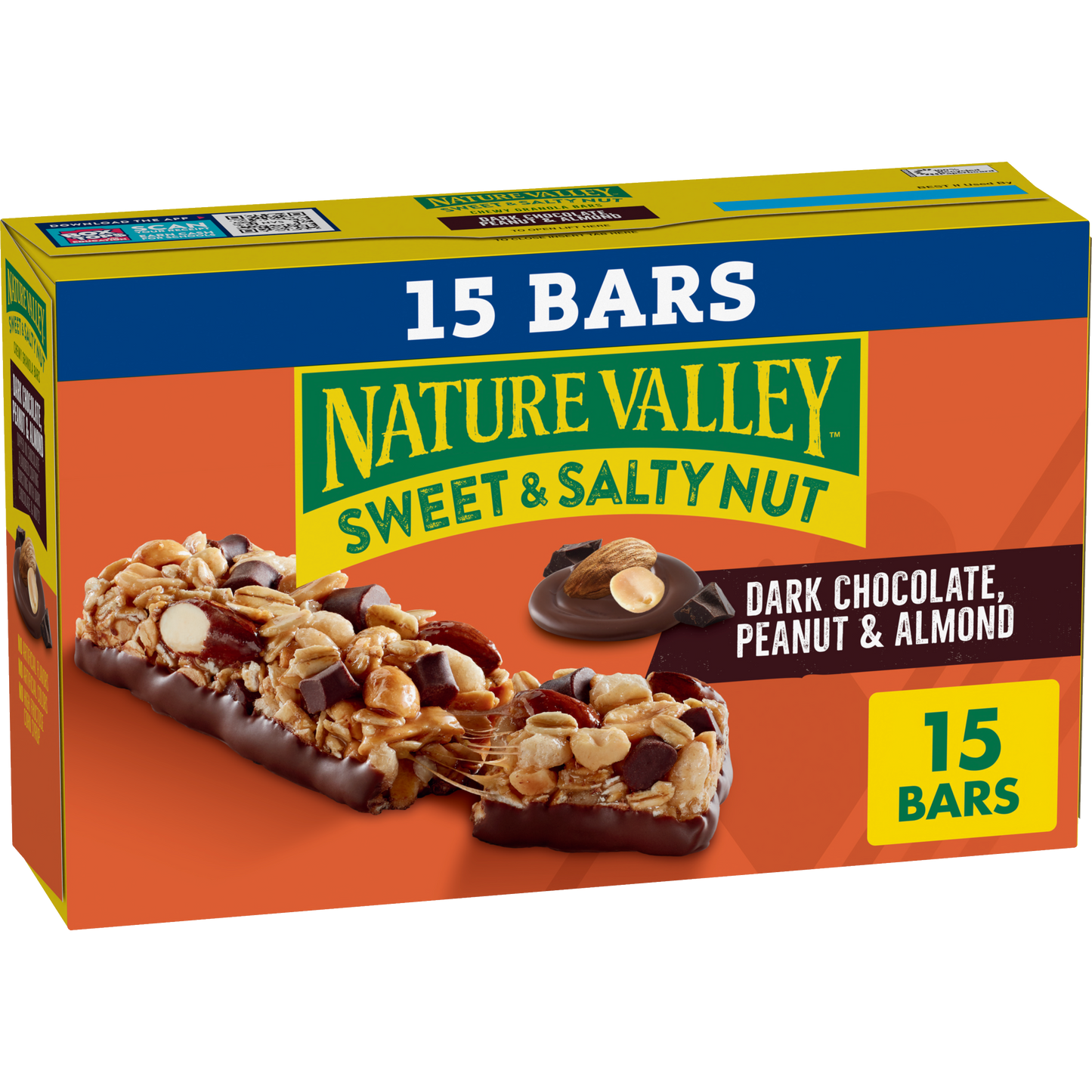 Dark Chocolate Peanut and Almond Sweet and Salty Nut Chewy Granola Bars 15ct Portable Option for Daily Snack Breaks